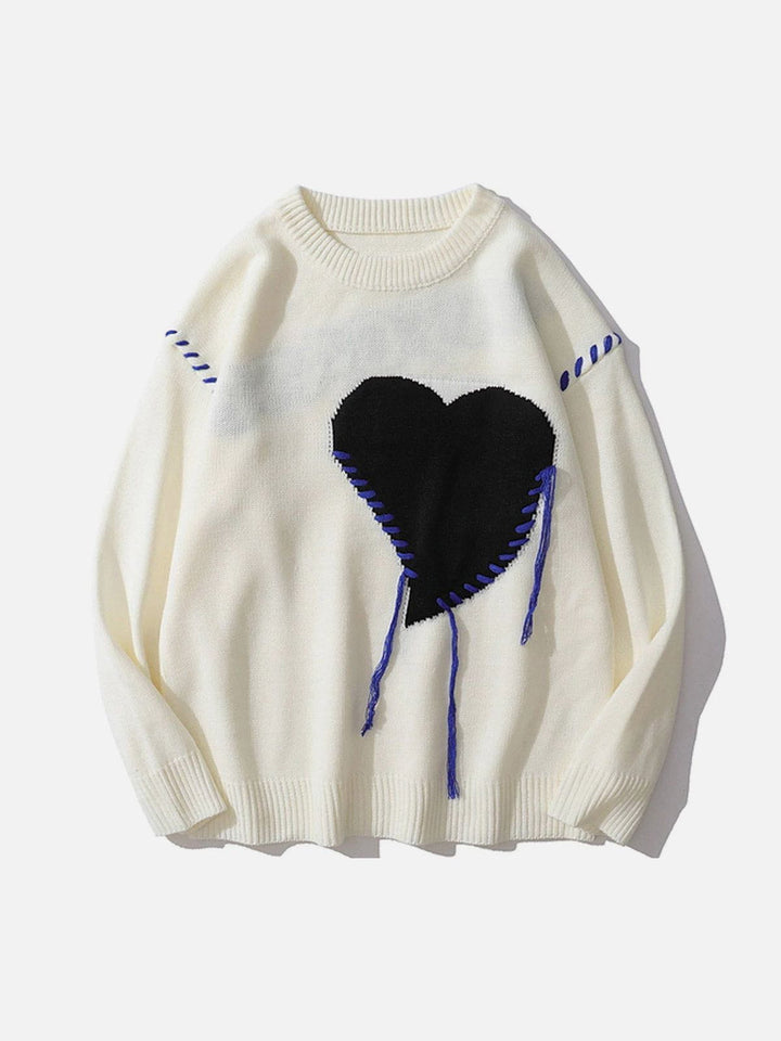 Love Embroidered Sweater-rimiro.com