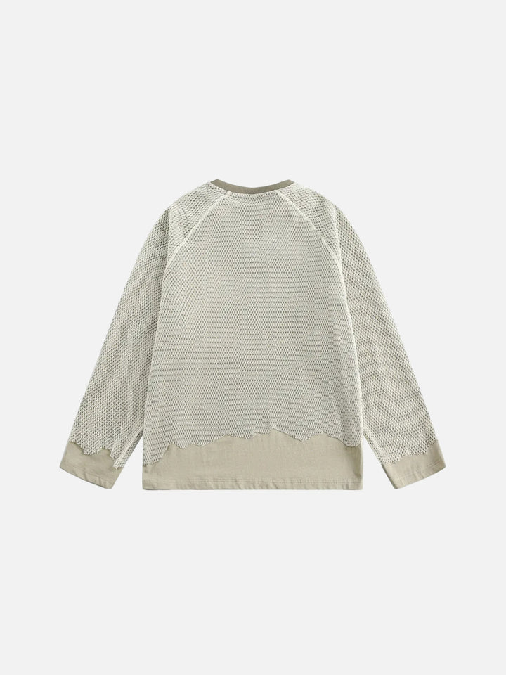 Mesh Spliced Raglan Sweatshirt-rimiro.com