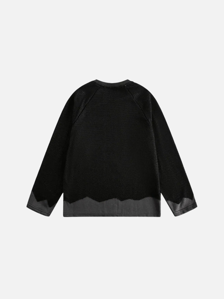 Mesh Spliced Raglan Sweatshirt-rimiro.com