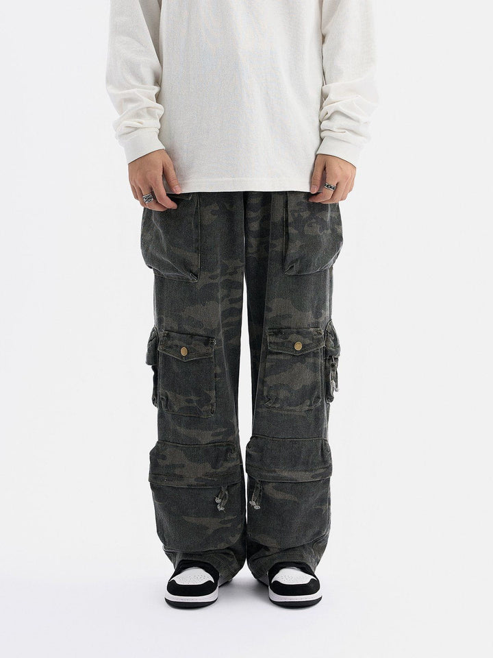 Multi-Pocket Camouflage Cargo Pants-rimiro.com