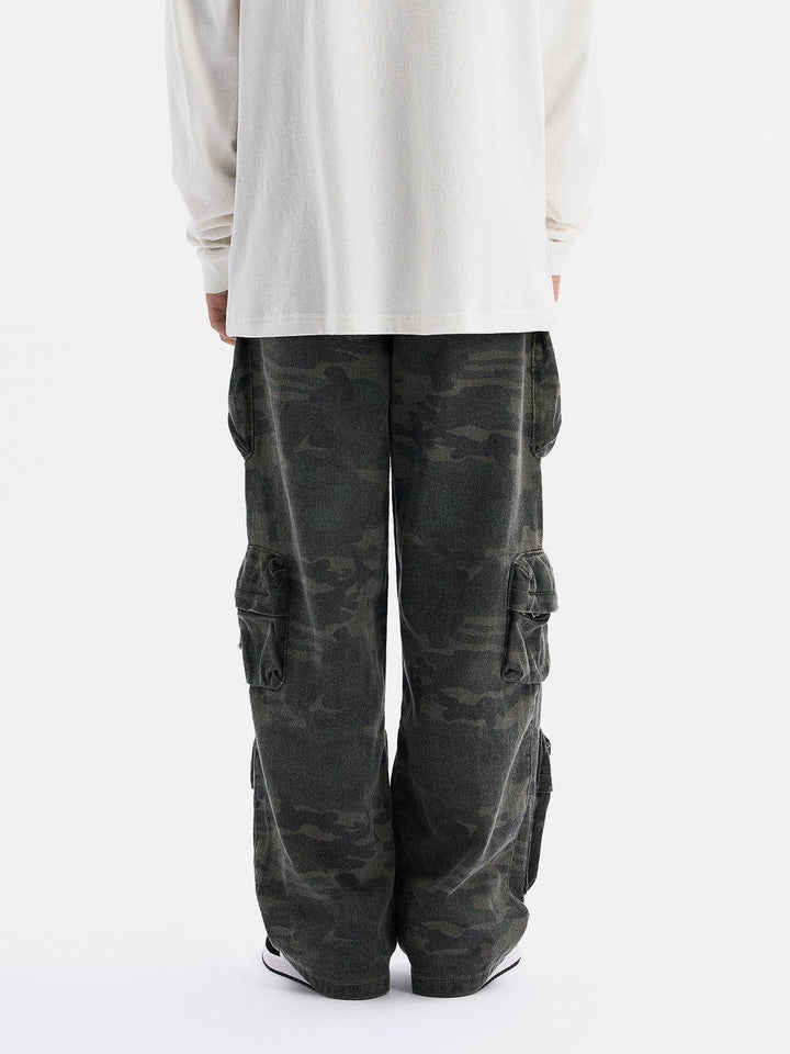 Multi-Pocket Camouflage Cargo Pants-rimiro.com