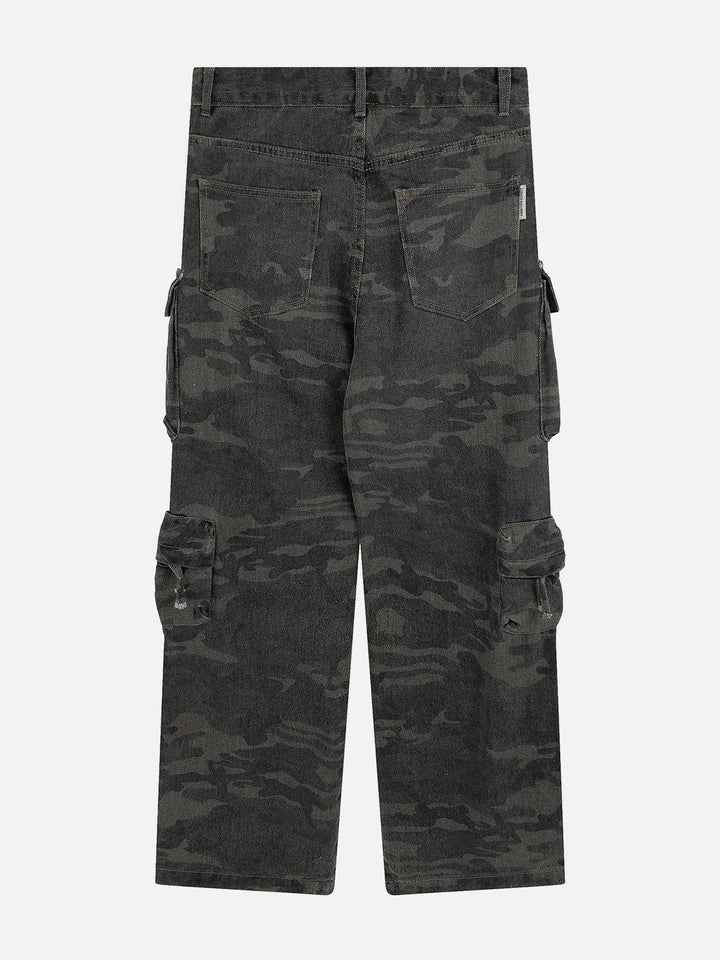 Multi-Pocket Camouflage Cargo Pants-rimiro.com