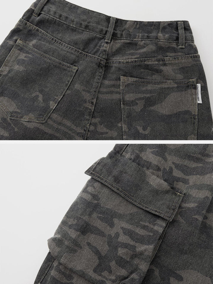 Multi-Pocket Camouflage Cargo Pants-rimiro.com