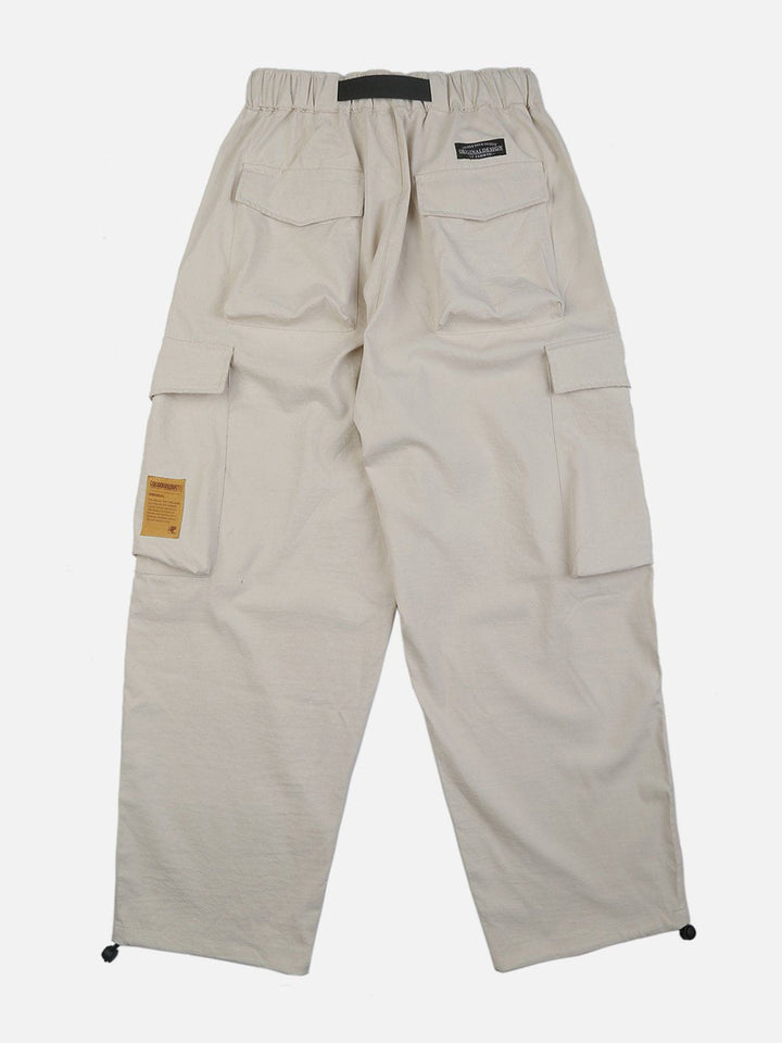 Multi-pocket Webbing Cargo Pants-rimiro.com