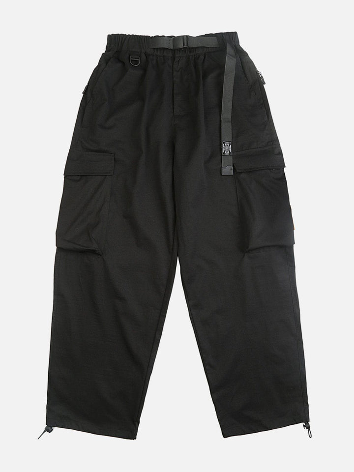 Multi-pocket Webbing Cargo Pants-rimiro.com