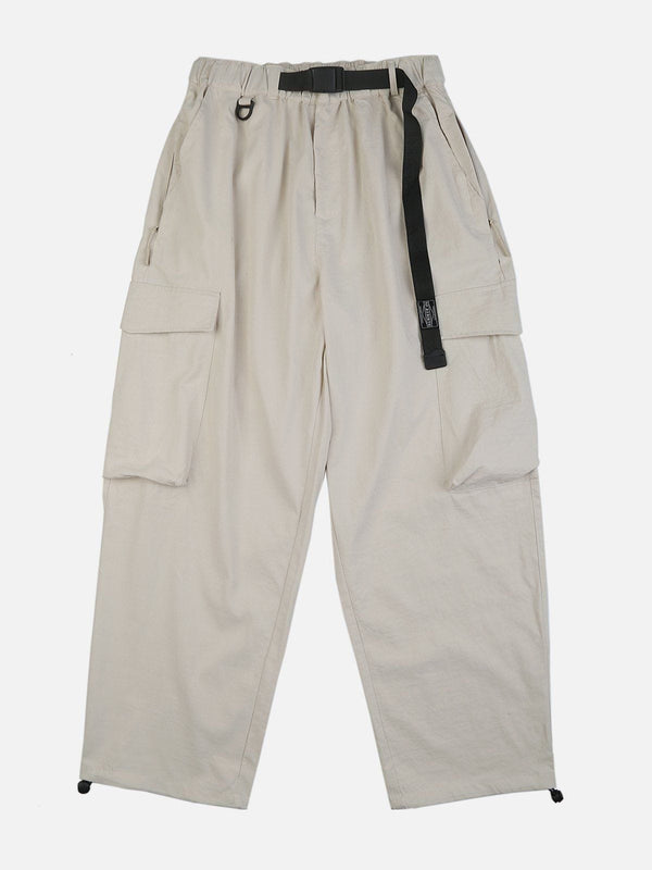 Multi-pocket Webbing Cargo Pants-rimiro.com