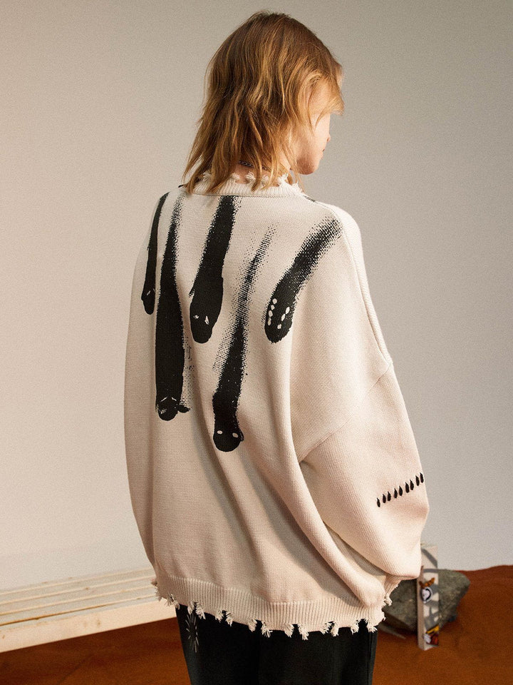 "Out Of Body" Knit Sweater-rimiro.com