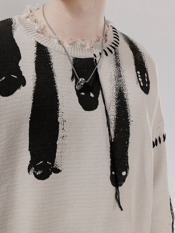 "Out Of Body" Knit Sweater-rimiro.com