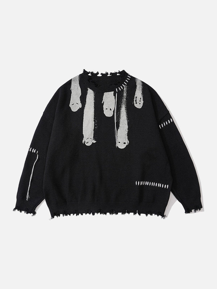 "Out Of Body" Knit Sweater-rimiro.com