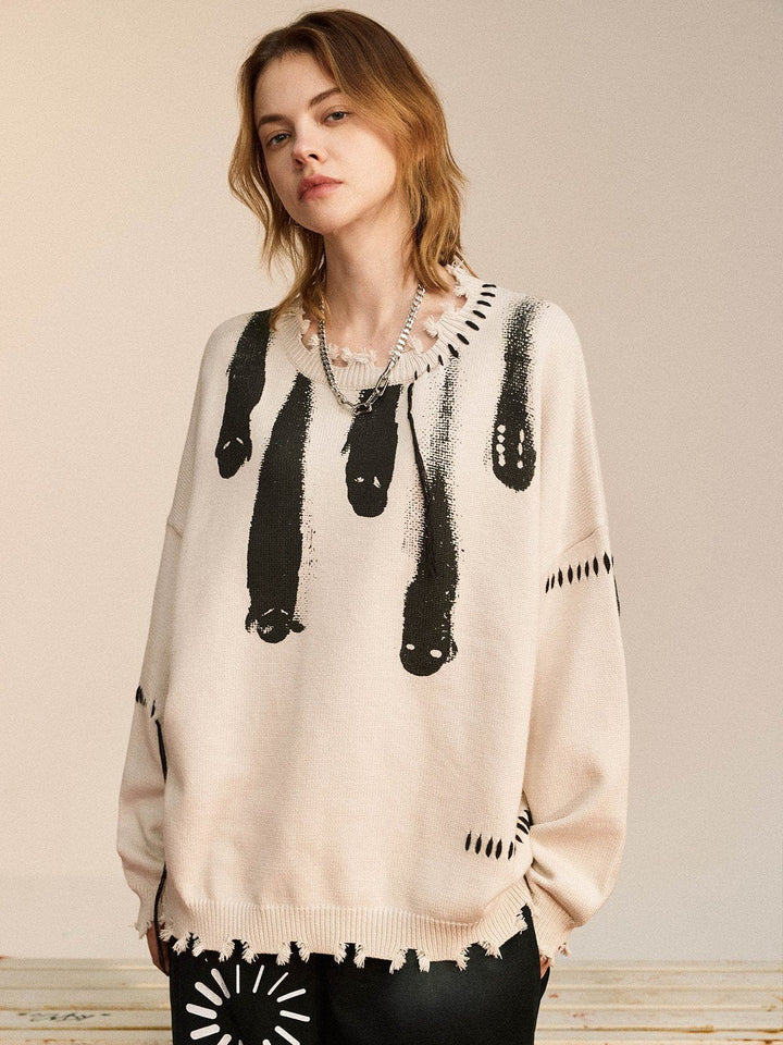 "Out Of Body" Knit Sweater-rimiro.com