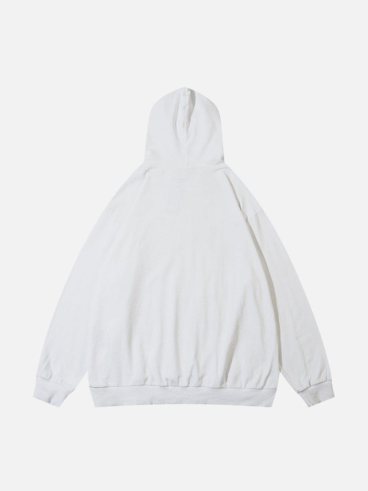 Patchwork Print Tooth Washed Hoodie-rimiro.com