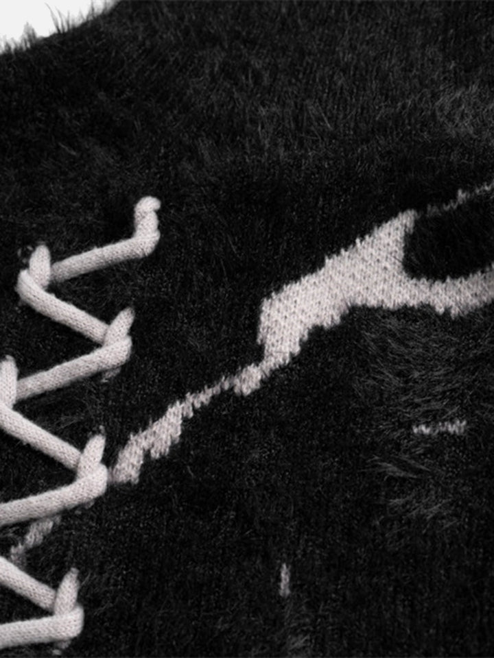 Rip Damage Design Turtleneck Knitwear Sweater-rimiro.com