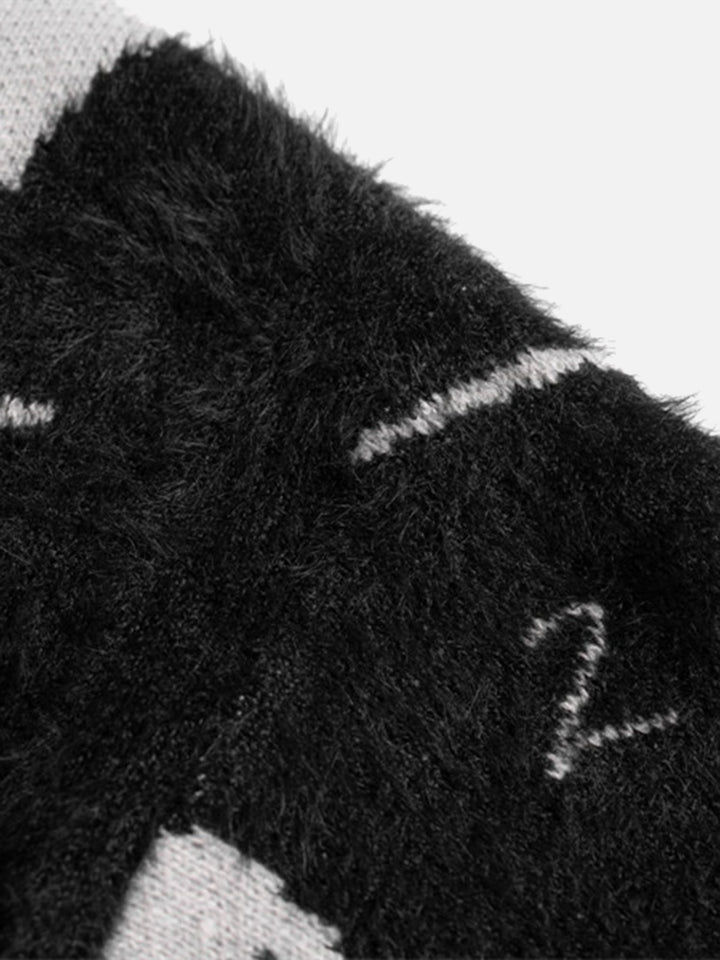 Rip Damage Design Turtleneck Knitwear Sweater-rimiro.com