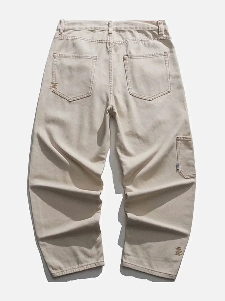 Simple Embroidery Jeans-rimiro.com