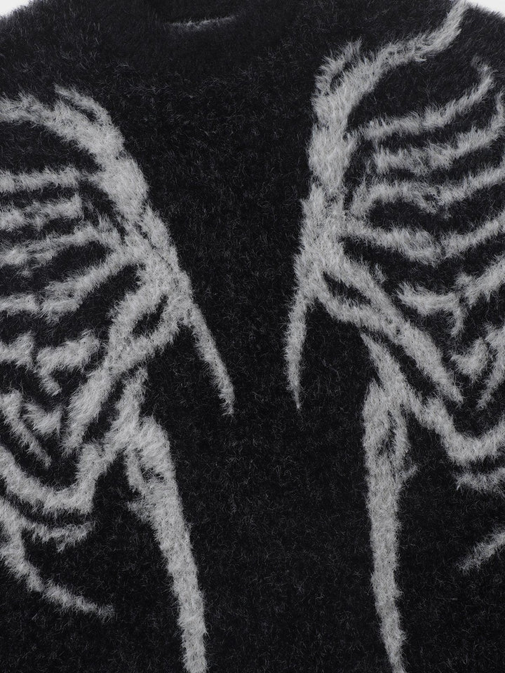 Skeleton Jacquard Sweater-rimiro.com