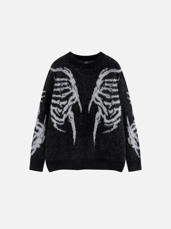 Skeleton Jacquard Sweater-rimiro.com