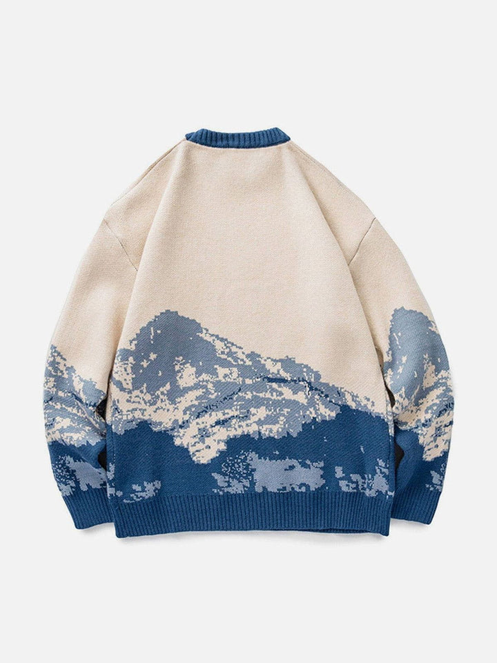 Snow Mountain Gradient Knit Sweater-rimiro.com