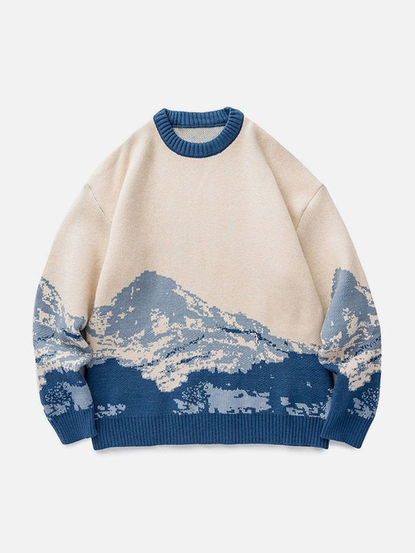 Snow Mountain Gradient Knit Sweater-rimiro.com