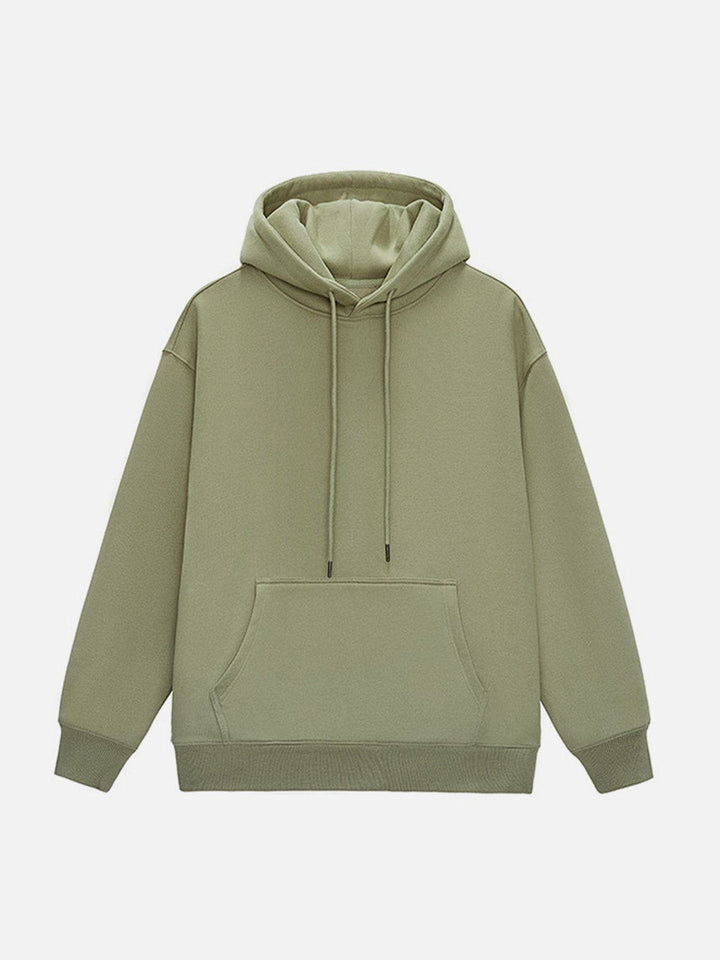 Solid Color Drawstring Hoodie-rimiro.com