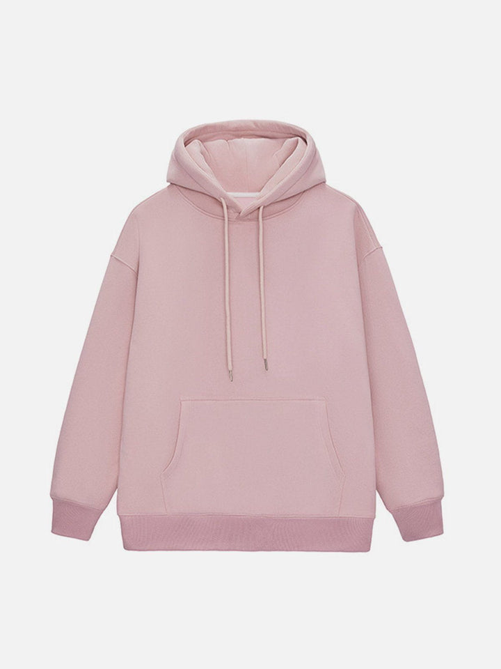 Solid Color Drawstring Hoodie-rimiro.com