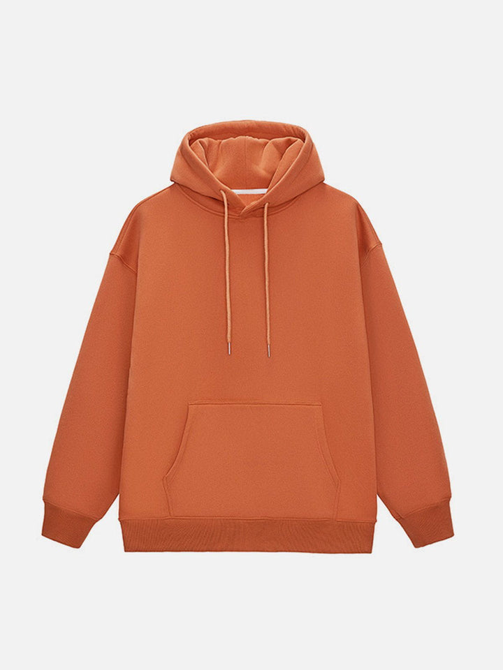 Solid Color Drawstring Hoodie-rimiro.com