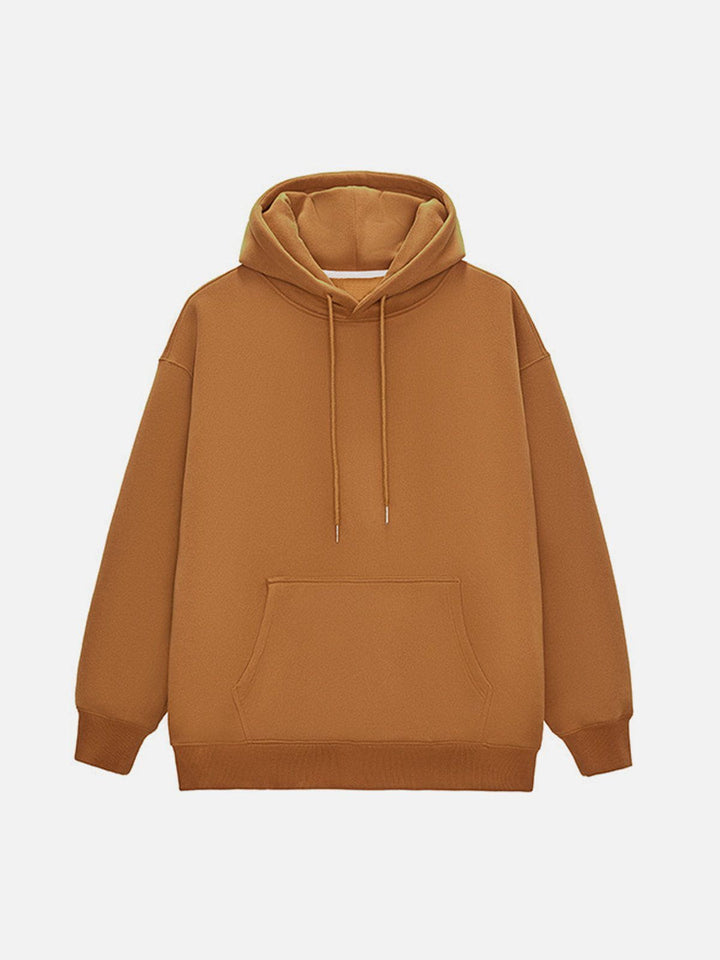 Solid Color Drawstring Hoodie-rimiro.com