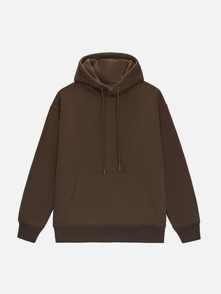 Solid Color Drawstring Hoodie-rimiro.com