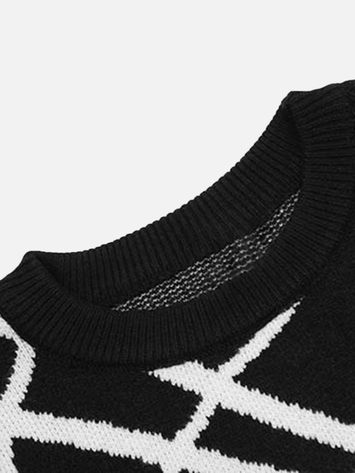 Spider Web Crewneck Sweater-rimiro.com