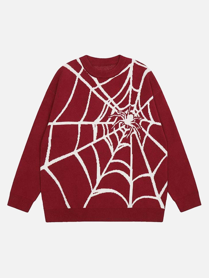 Spider Web Crewneck Sweater-rimiro.com