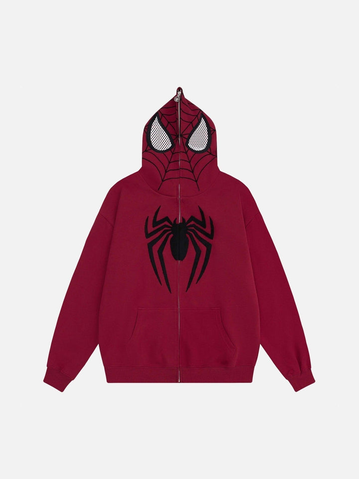 Spider Web Embroidery Eye Viewable Hoodie-rimiro.com