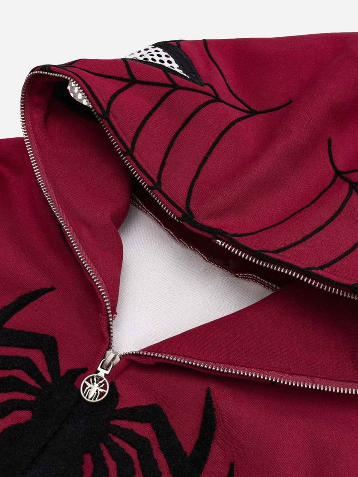 Spider Web Embroidery Eye Viewable Hoodie-rimiro.com