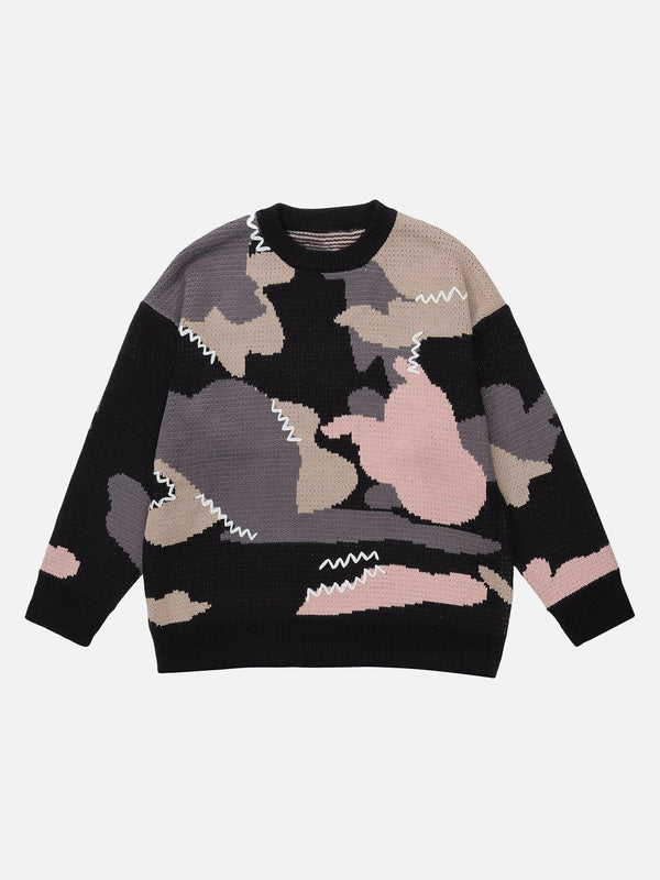 Splicing Abstraction Graphic Sweater-rimiro.com