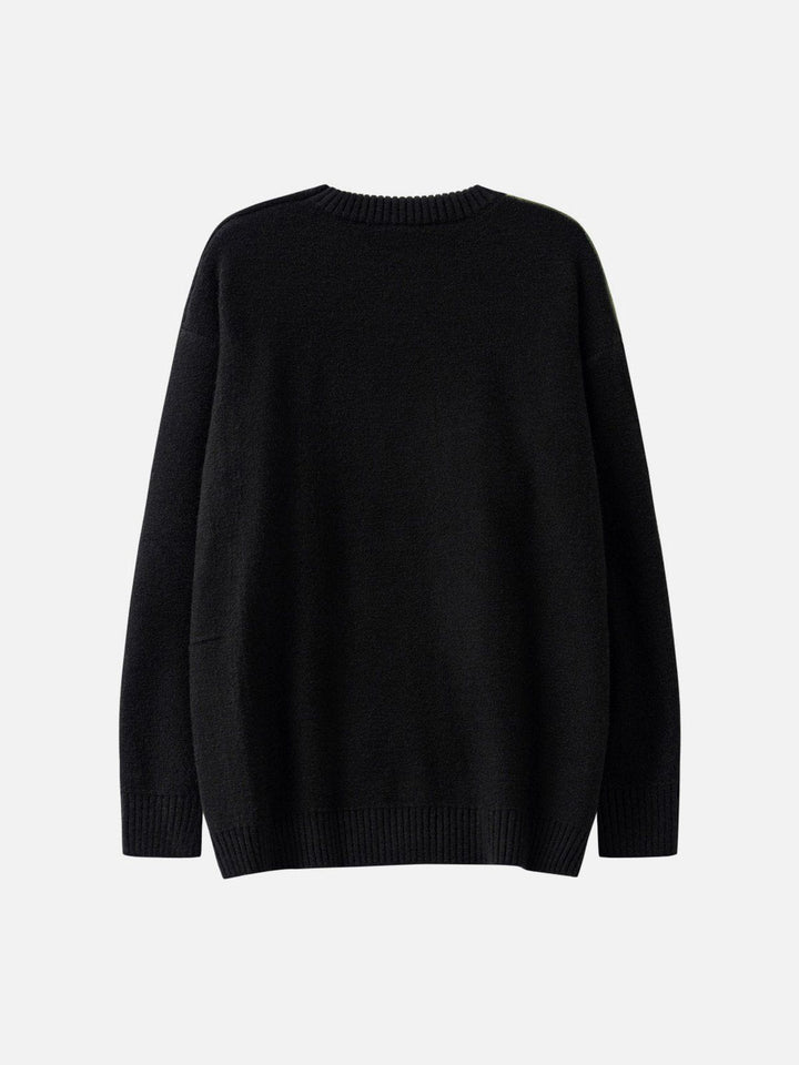 Star Jacquard Fringed Knitted Sweater-rimiro.com