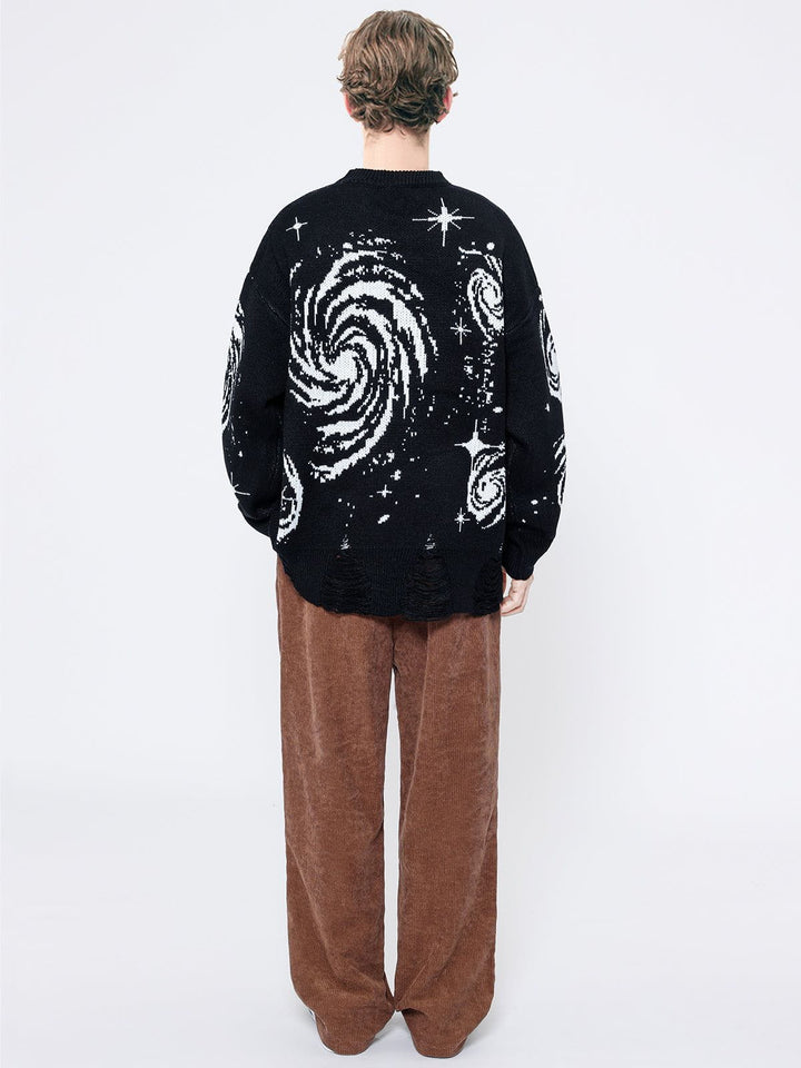 Starry Night Jacquard Knit Sweater-rimiro.com