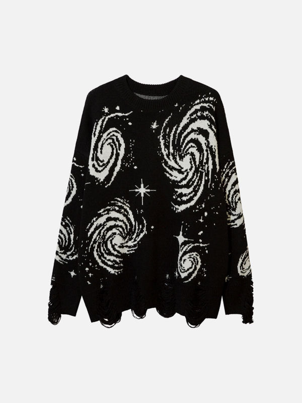 Starry Night Jacquard Knit Sweater-rimiro.com