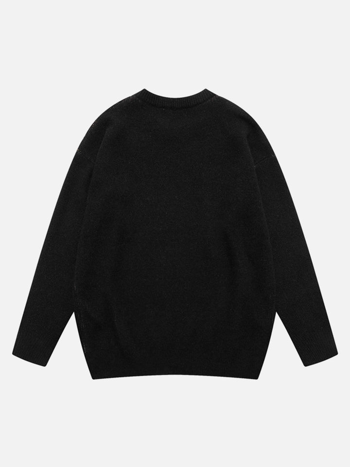 Street Vintage Character Knit Sweater-rimiro.com