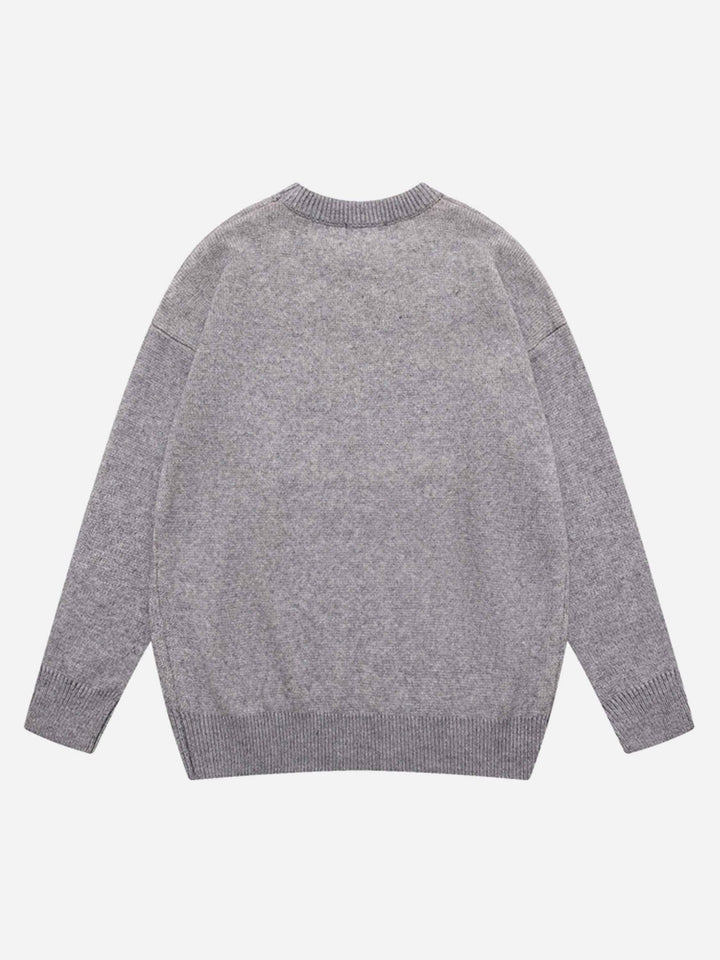 Street Vintage Character Knit Sweater-rimiro.com