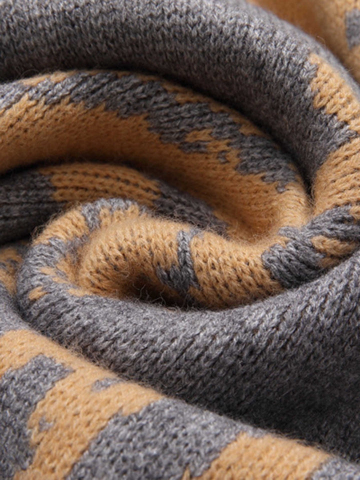 Street Vintage Character Knit Sweater-rimiro.com