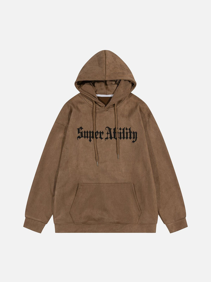 Suede Cross Print Hoodie-rimiro.com