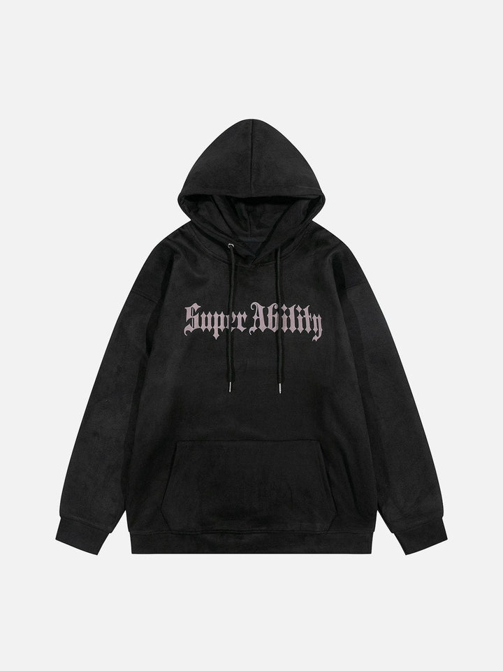 Suede Cross Print Hoodie-rimiro.com