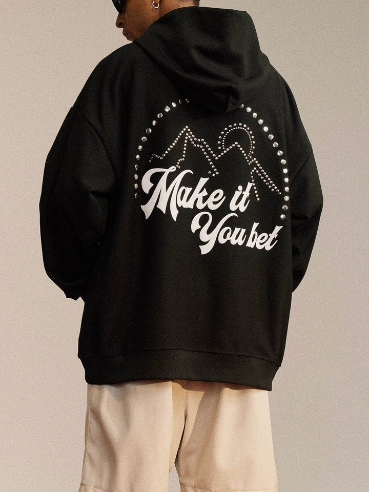 Sunshine Mountain Letter Foam Hoodie-rimiro.com