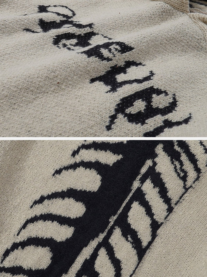 Tailbone Pattern Jacquard Sweater Hoodie-rimiro.com