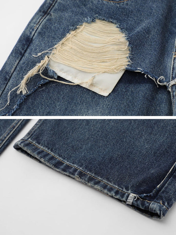 Tassel Pocket Patchwork Jeans-rimiro.com