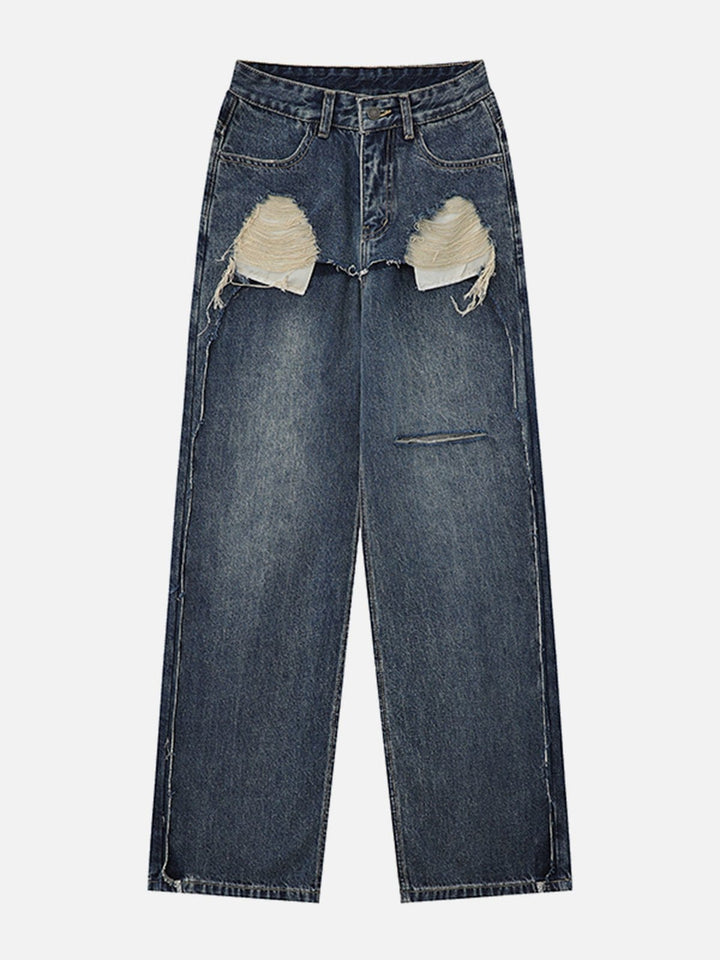 Tassel Pocket Patchwork Jeans-rimiro.com