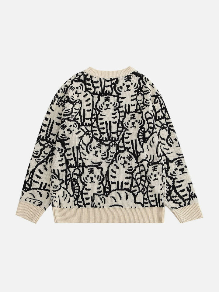 Tiger Pattern Knit Sweater-rimiro.com