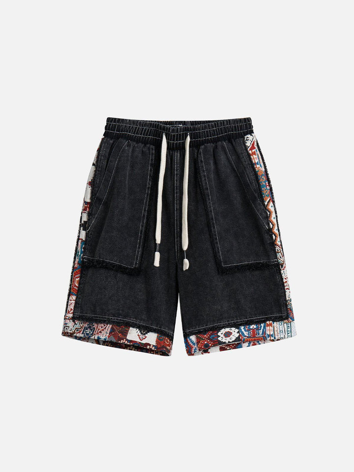 Tribe Culture Pattern Washed Jorts-rimiro.com