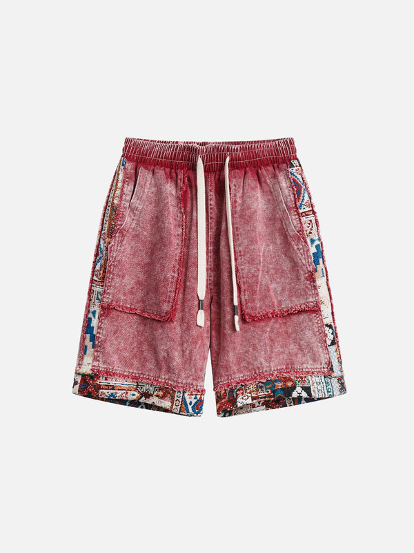 Tribe Culture Pattern Washed Jorts-rimiro.com