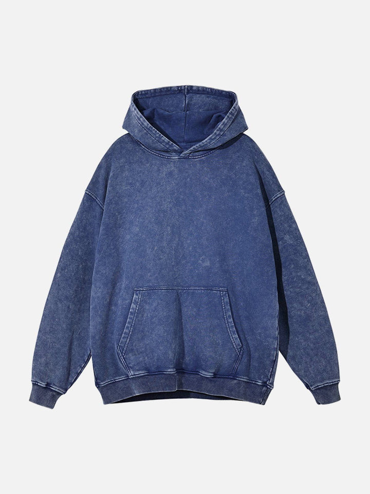 Vintage Wash Distressed Solid Hoodie-rimiro.com