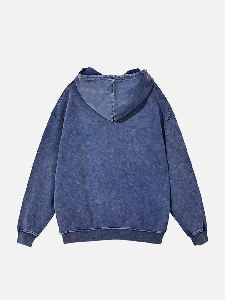 Vintage Wash Distressed Solid Hoodie-rimiro.com