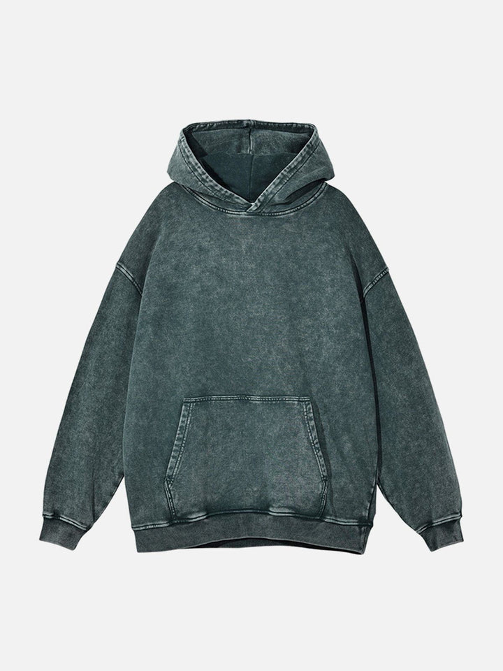 Vintage Wash Distressed Solid Hoodie-rimiro.com